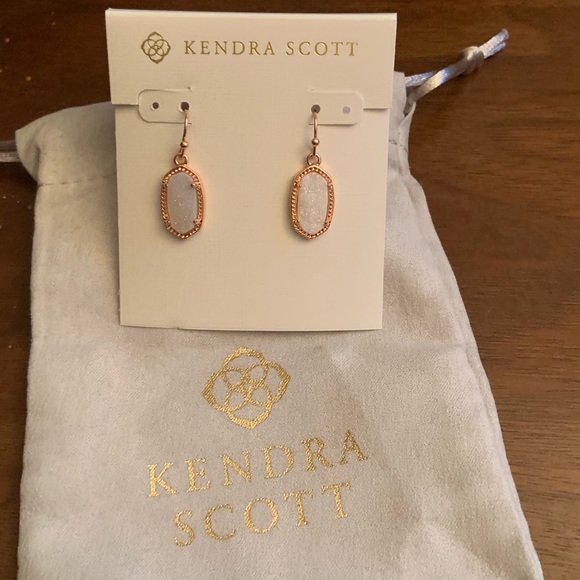 Kendra Scott Jewelry - New Rose Gold Lee Earrings in Iridescent Drusy
